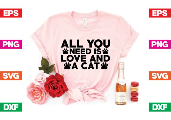 Cat SVG Design. All You Need is Love and