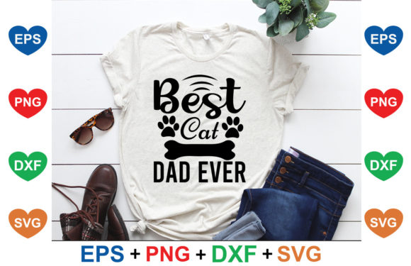 Cat Svg Design, Best Cat Dad Ever
