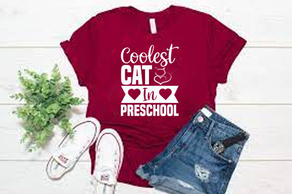 Cat Svg Design, Coolest Cat in Preschool