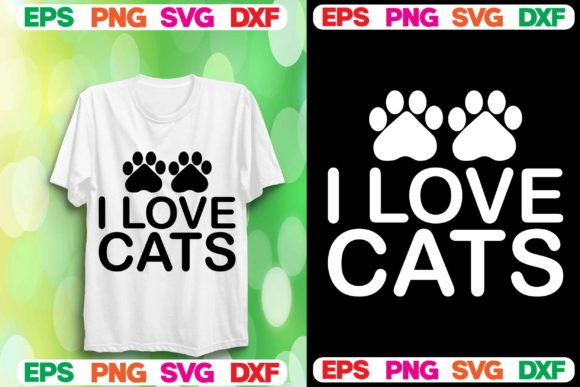 Cat SVG Design.I Love Cats