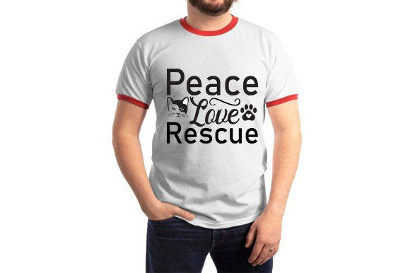Cat SVG Design, Peace Love Rescue