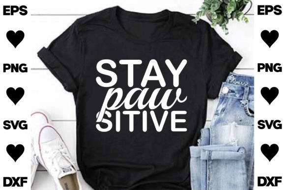 Cat SVG Design.stay Paw Sitive