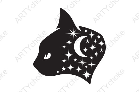 Celestial Cat. SVG File for Cricut