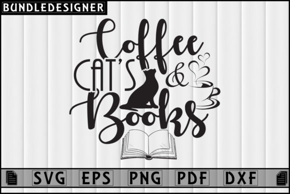 Coffee Cat’s Books-Cat Svg Sublimation