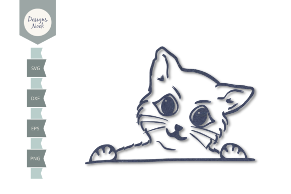 Peeking Cat SVG, Cute Cat Silhouette