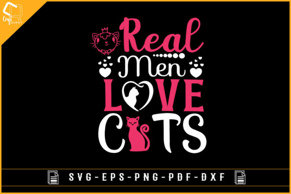 Real Men Love Cats T-shirt Design